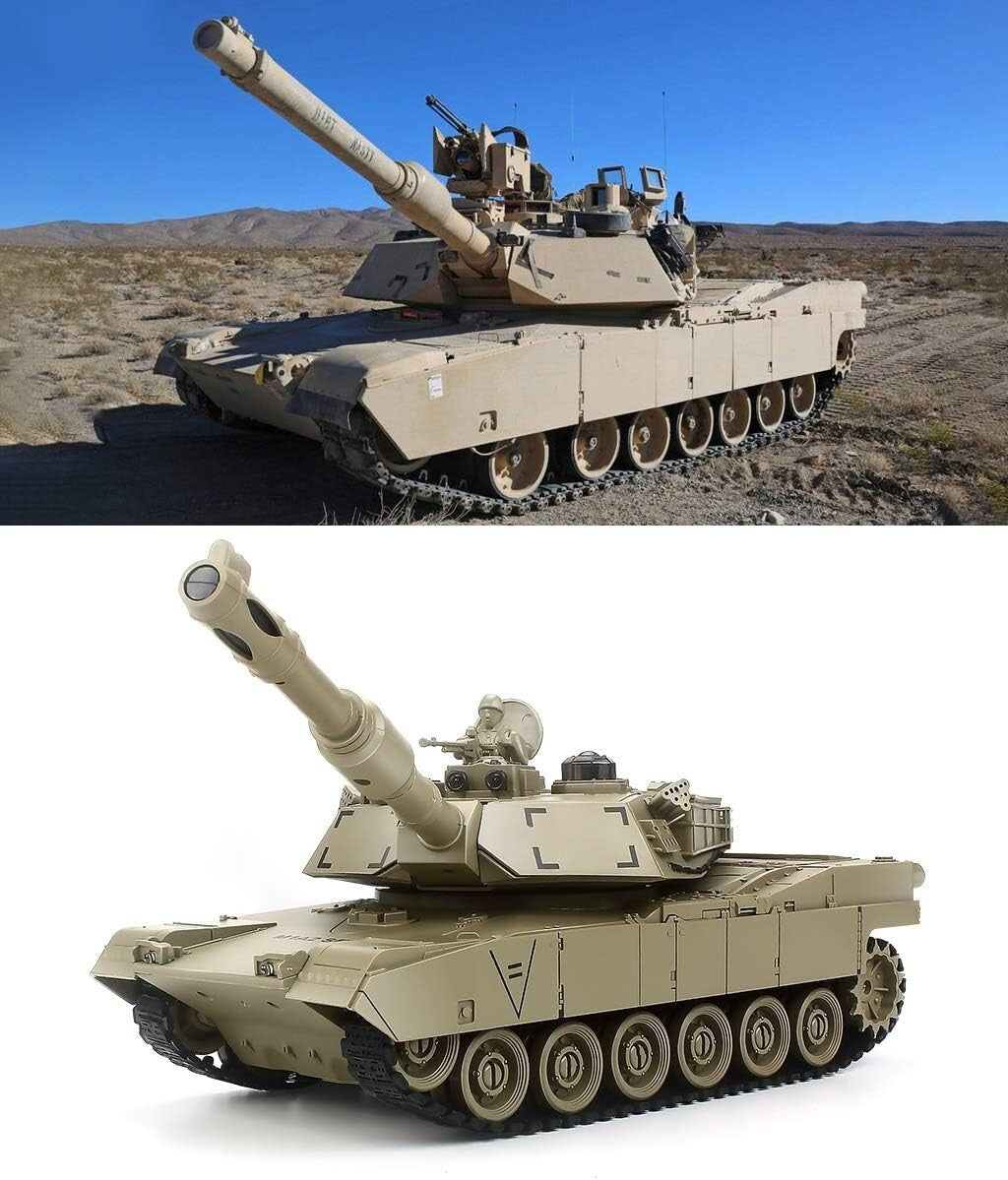 Durable RC M1A2 American Tank - 330° Turret & Climbing Abilities for Outdoor Fun