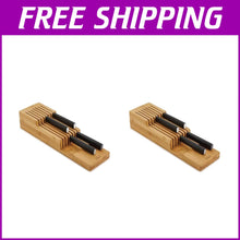 Load image into Gallery viewer, Set of 2 Bamboo 2-Tier Knife Organizers - Stylish Kitchen Storage Solution