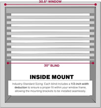 Load image into Gallery viewer, Bright White Cordless Faux Wood Blinds, 30.5" x 72" for Elegant Living Spaces
