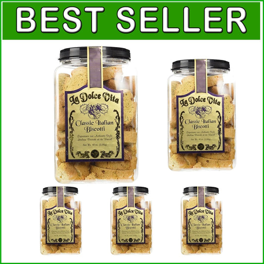 Delightful Classic Italian Almond Biscotti 40oz - Ideal for Sharing (5 Packs)