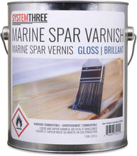 Load image into Gallery viewer, System Three Marine Spar Varnish, Gloss - 1 Gallon for Exterior Wood Protection