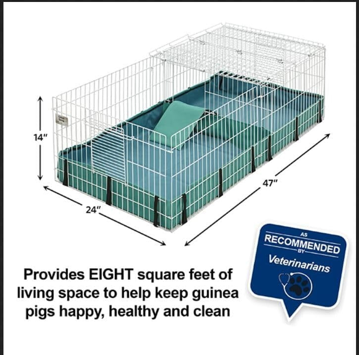 Spacious 8 Sq Ft Guinea Pig Cage with Removable Top - Indoor/Outdoor Use