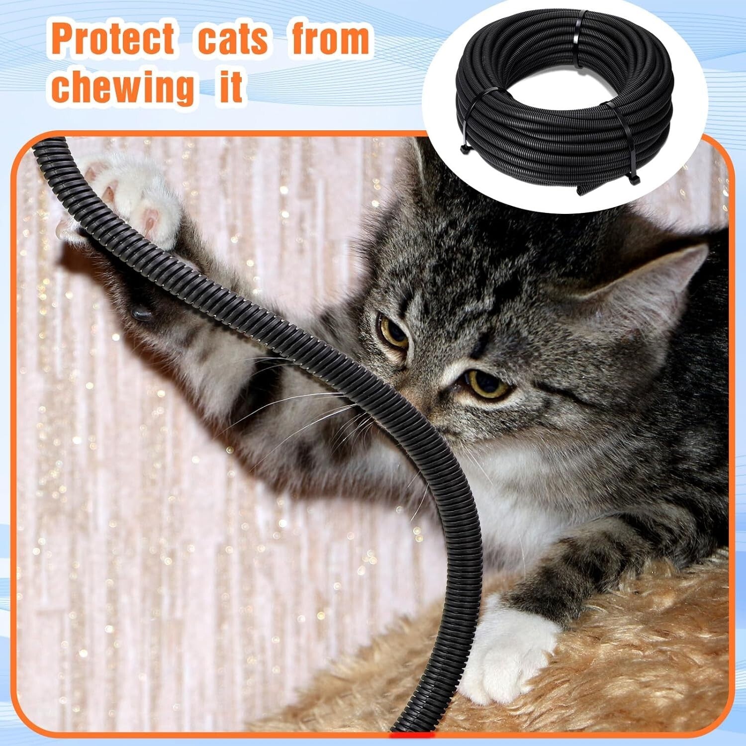 Flexible Electrical Conduit Assortment: 1/4, 1/2, 3/8 x 50 Ft Wire Loom Kit