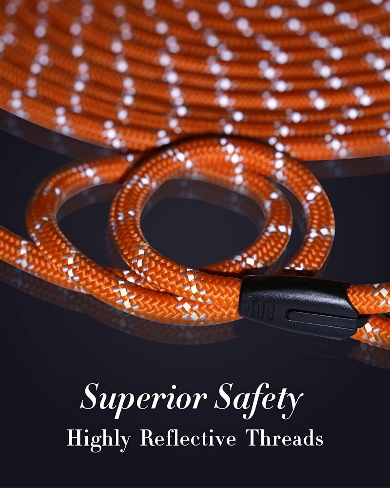 Premium 2 Pack Long Dog Leashes: 50FT with Reflective Thread for Added Safety