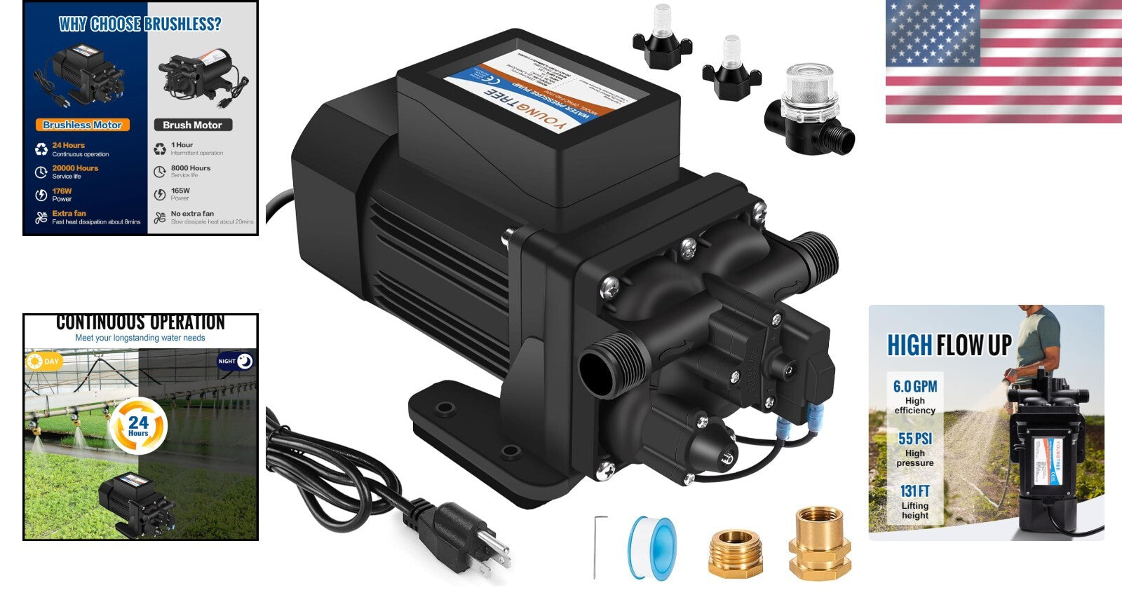 Professional-Grade Water Pump - 110V, 6.0 GPM, Perfect for Home & Industrial Use