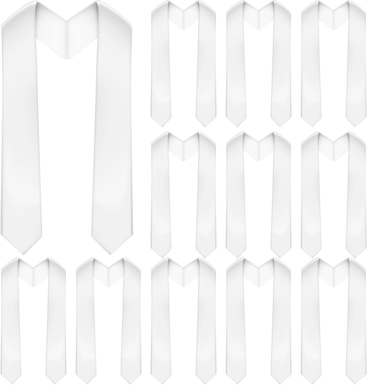 Classic 70 Inch Graduation Stoles - 12 Piece Set for Customizable Celebrations