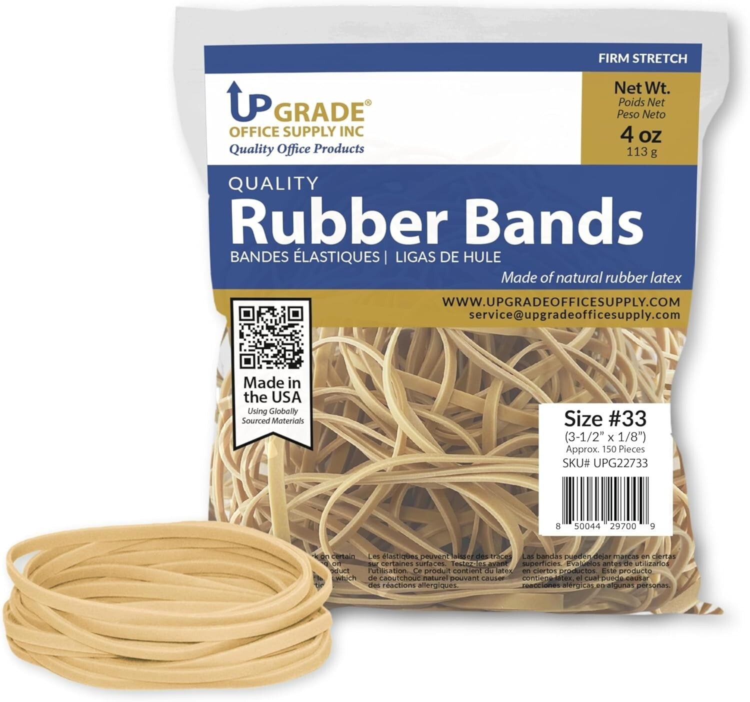 Versatile 10 lb Rubber Bands - 40 Bags of Natural Crepe, Perfect for Packaging