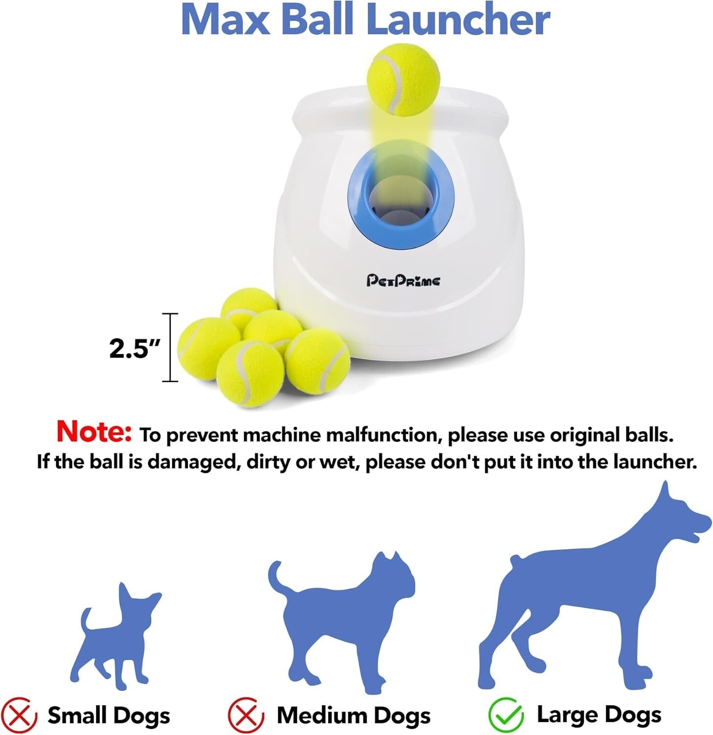 Interactive Adjustable Distance Automatic Dog Ball Launcher - 10-40ft Range
