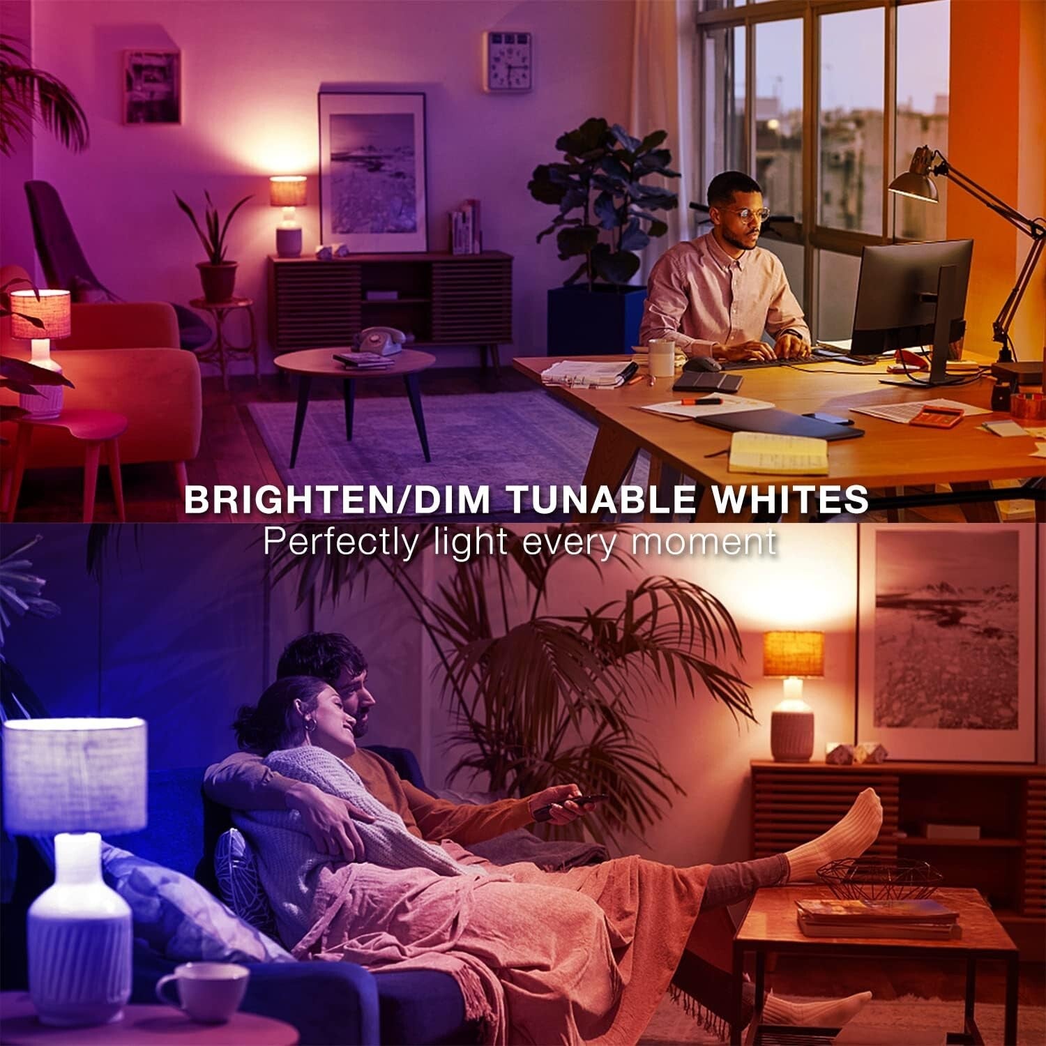 Dimmable LED Smart Bulbs for Home - 10 Pack, Works with Alexa & Google Assistant