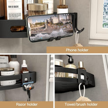 Load image into Gallery viewer, Multifunctional Rustproof Shower Caddy with Hooks - 3-Pack Corner Shelves