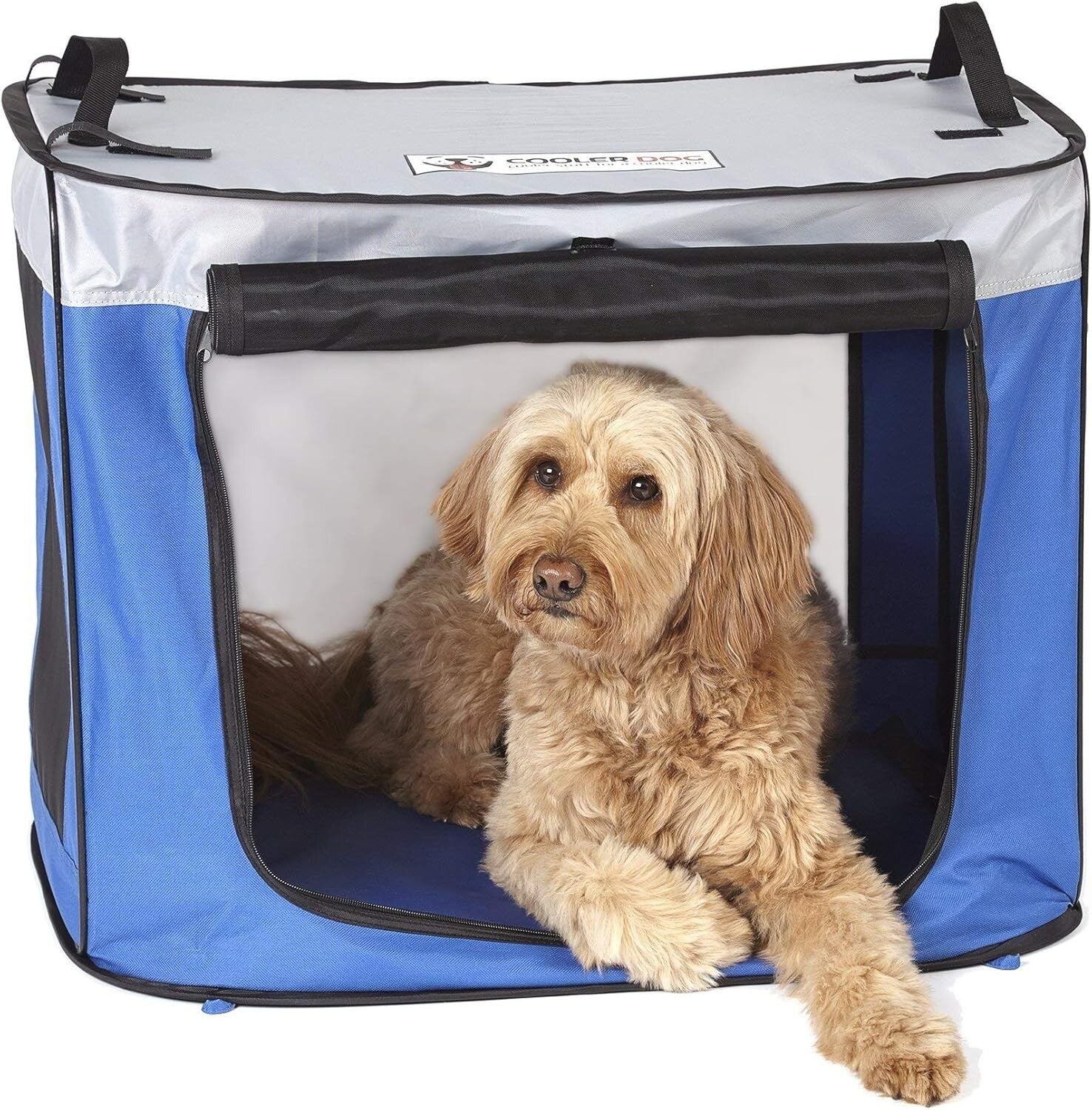 Medium Fabric Dog Shade with Ventilated Windows - Ideal for Outdoor Travel