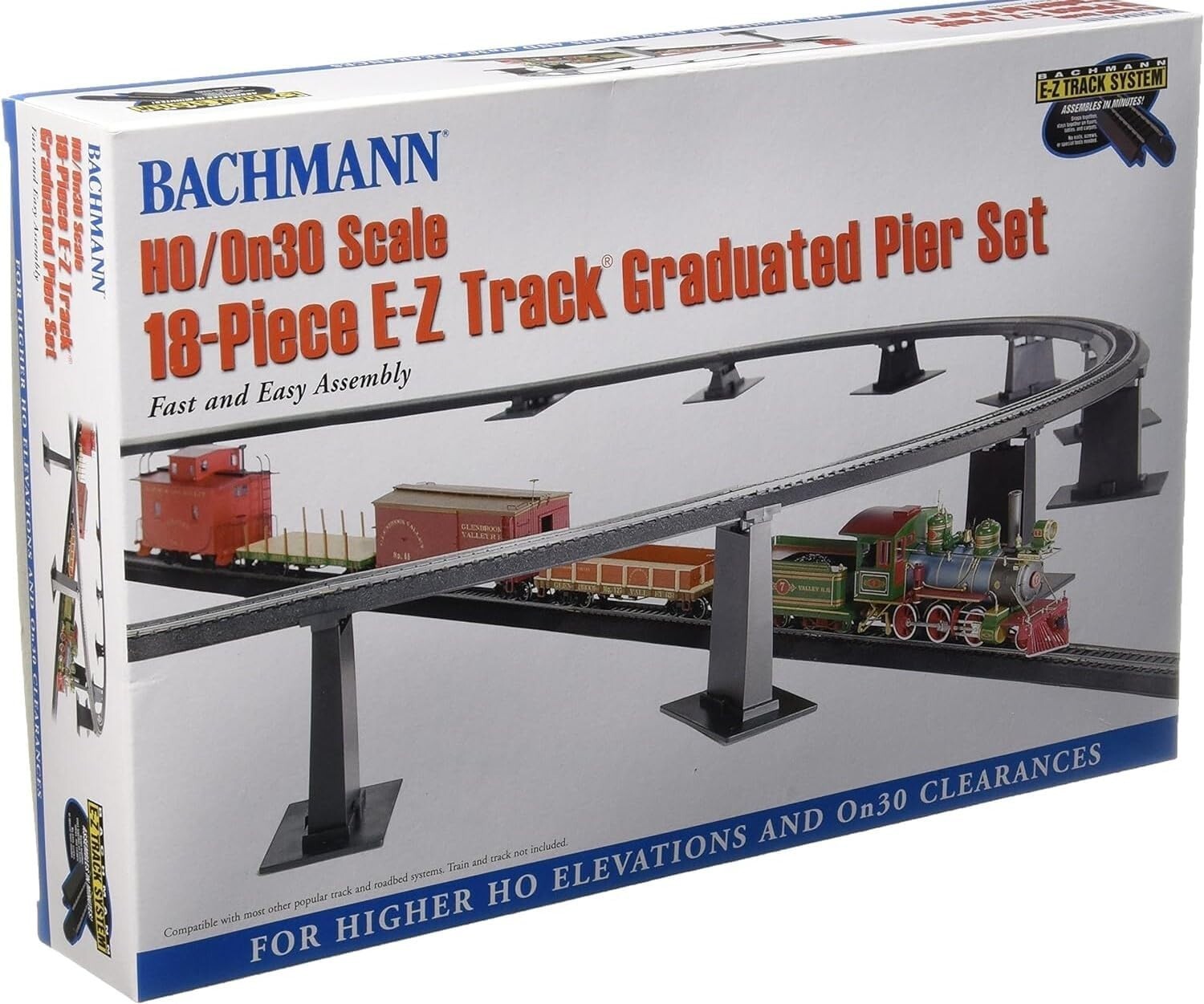 Customizable 18 PC E-Z Track Pier Set - Ideal for HO & On30 Train Layouts
