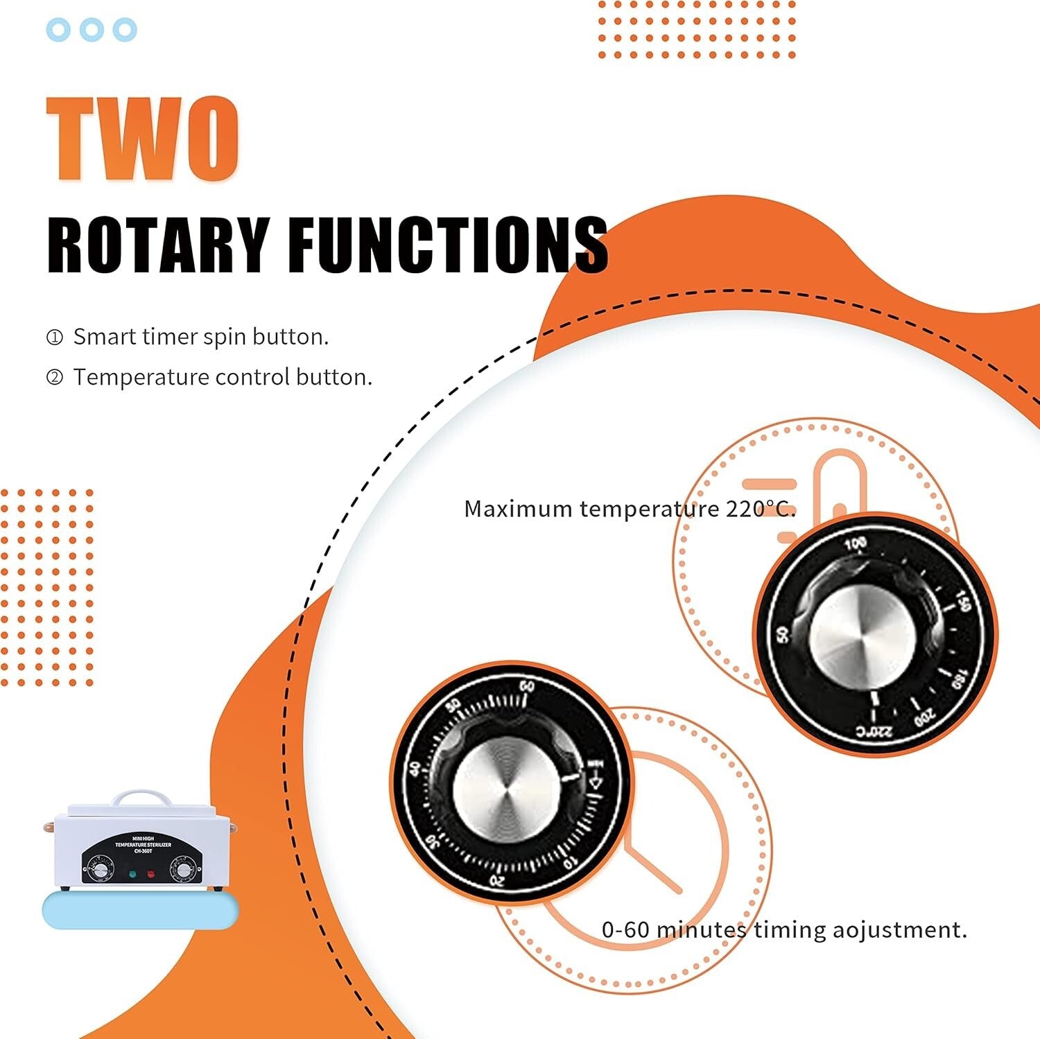 Efficient Nail and Dental Tool Sterilizer with Adjustable Temperature Control