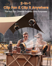Load image into Gallery viewer, Rechargeable Camping Fan with 5 Speeds &amp; 270-Degree Rotation for Comfort