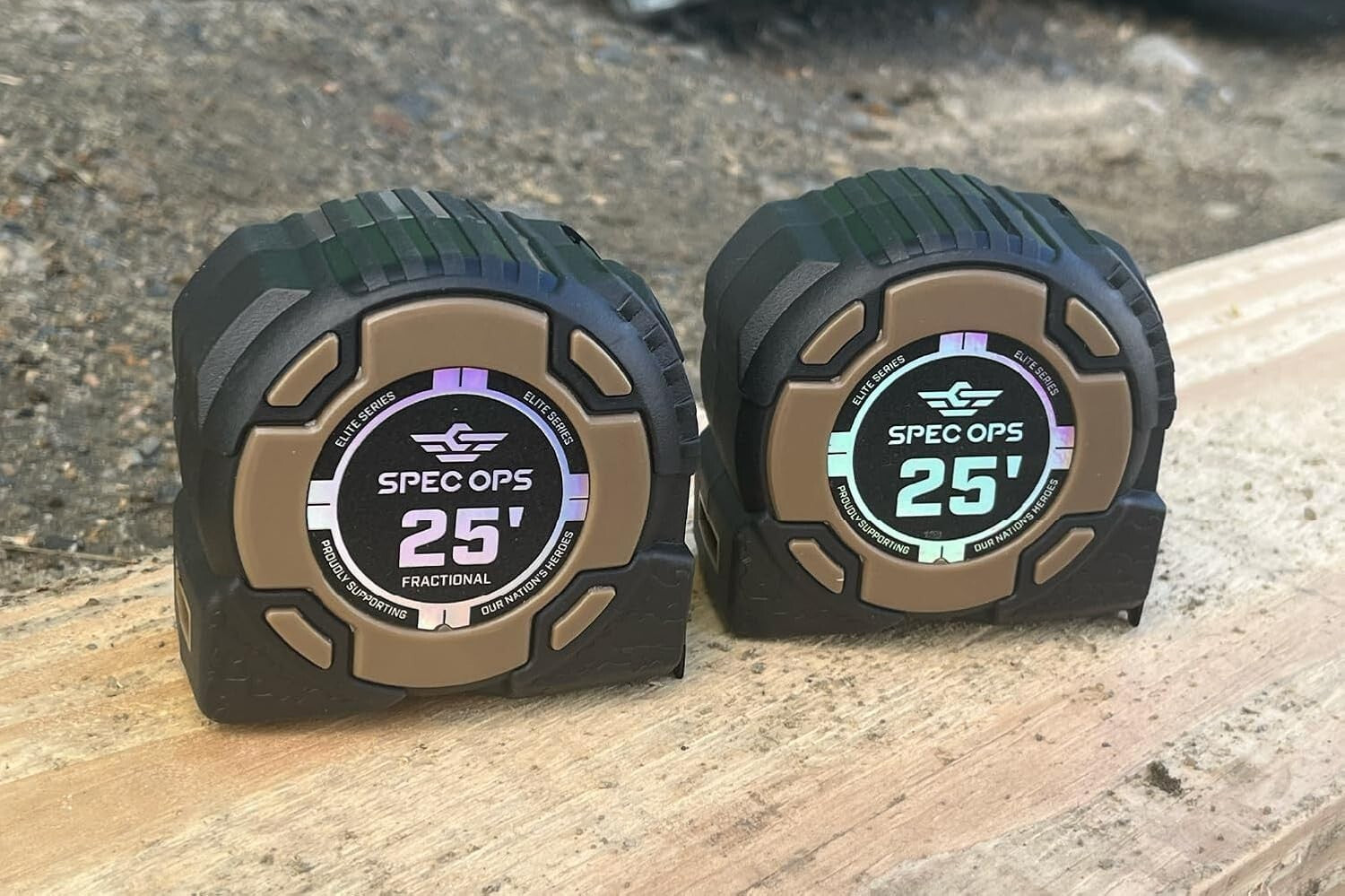 Elite 25-Foot Tape Measure - Dual-Sided Blade & Military-Grade Durability 2-Pack