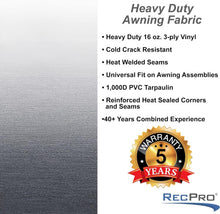 Load image into Gallery viewer, Lightweight 19’ Vinyl RV Awning Fabric Replacement - Fits Standard Assemblies