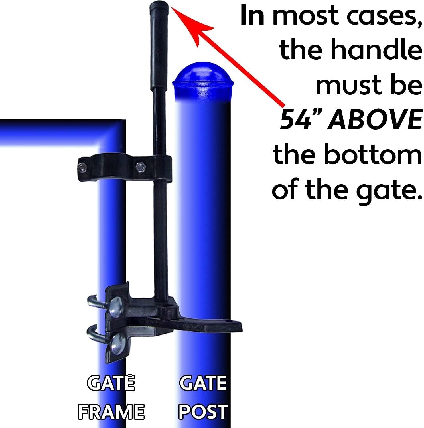 Durable Push Style Pool Gate Latch for 1-3/8" Frames - Child Safety Essential