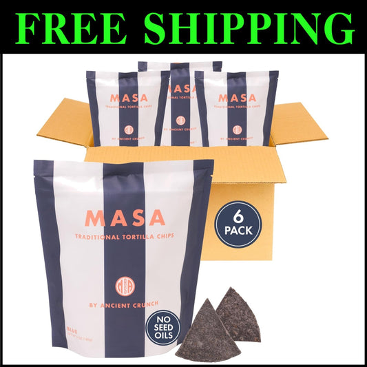 Naturally Grown Blue Corn Tortilla Chips with Sea Salt - 6 Pack of 5 Ounces