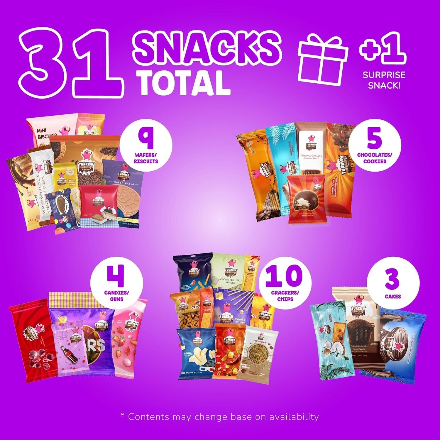 Mega International Snack Box: 32 Exotic Turkish Treats & Unique Food Gifts