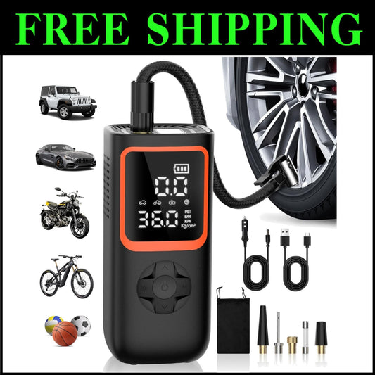 Multi-functional Tire Pump - Cordless Air Compressor with Emergency USB Ports