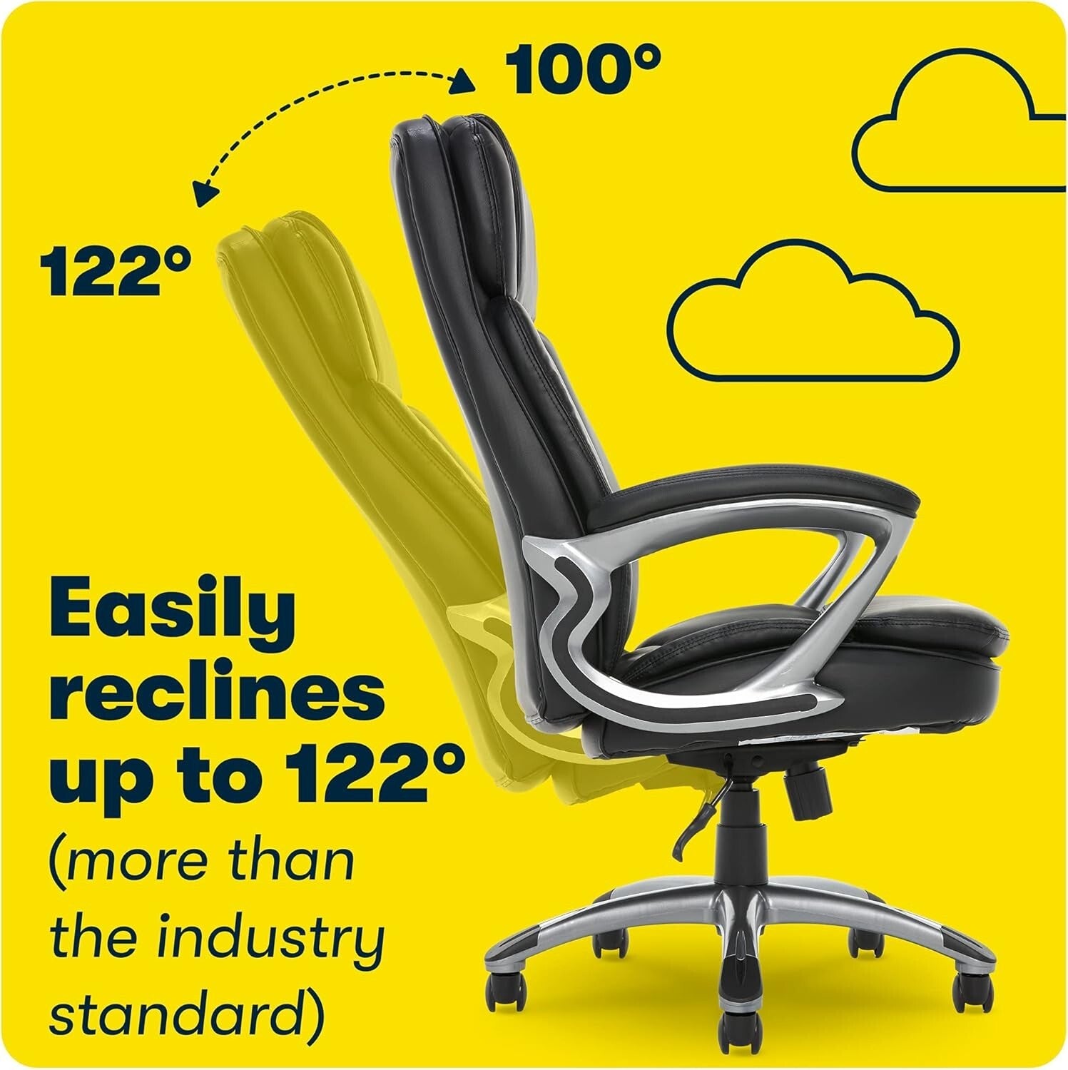 Adjustable High Back Big & Tall Office Chair with Plush Body Pillows & Support