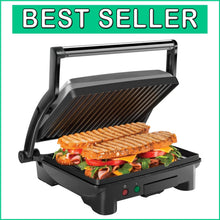Load image into Gallery viewer, Stainless Steel Gourmet Sandwich Press with Removable Drip Tray - Black