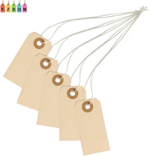 Load image into Gallery viewer, Elastic String Manila Tags - 500 Premium Quality 2 3/4” x 1 3/8” Shipping Labels