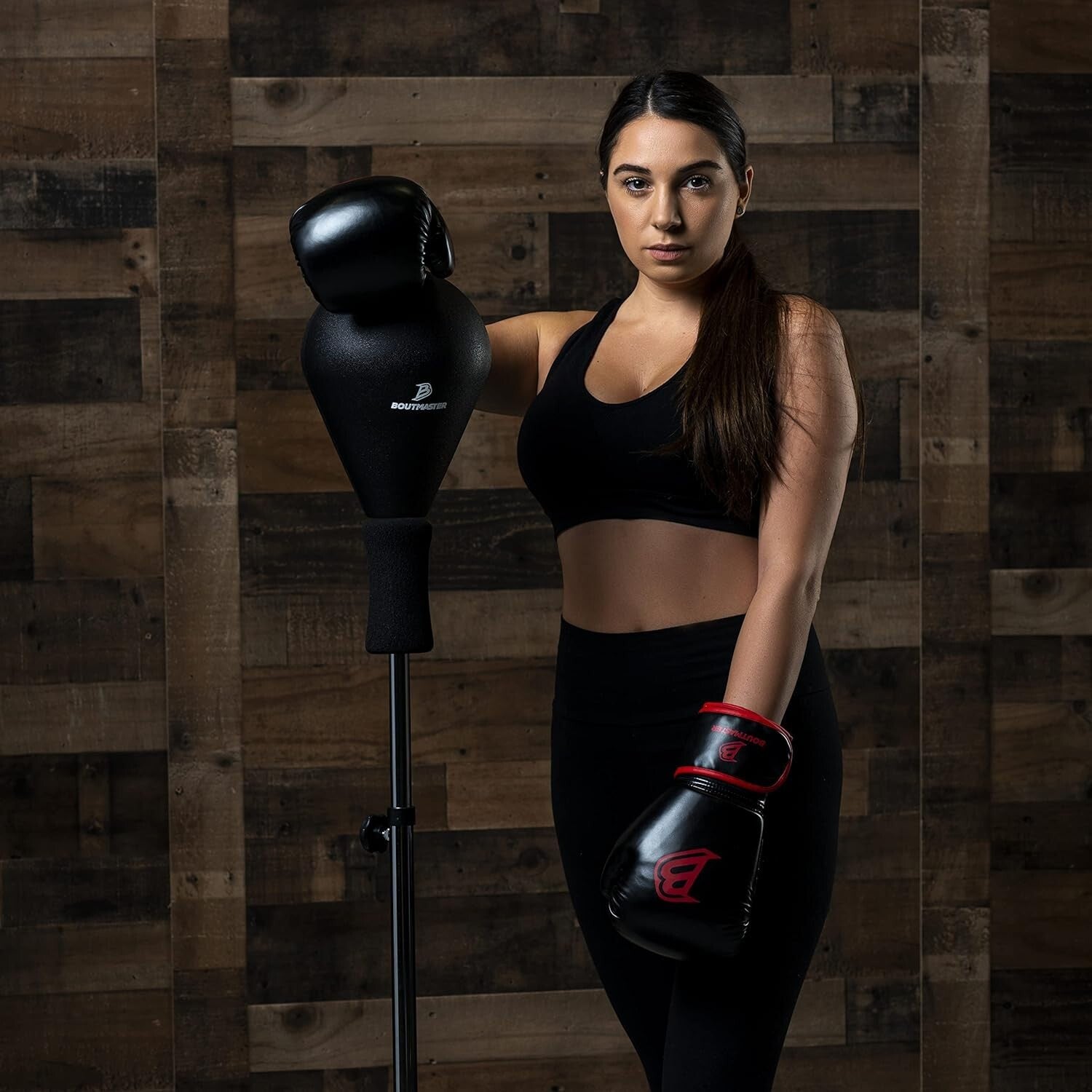 Durable Black Punching Bag with Stand - Adjustable for Ultimate Fitness Sessions