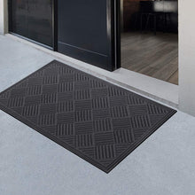 Load image into Gallery viewer, Water-Resistant Gray-Grid Outdoor Doormat - Easy to Clean, 61.5" x 36"