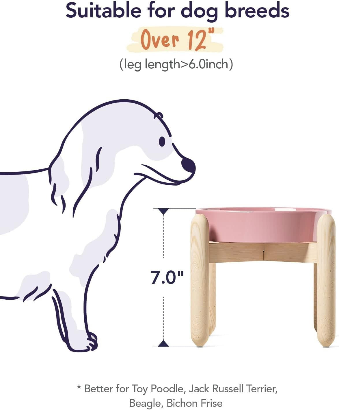 Elevated Ceramic Slow Feed Dog Bowls - Anti-Gulping Design for Healthy Eating