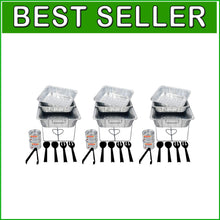 Load image into Gallery viewer, Ultimate Disposable Buffet Party Set with Methanol Fuel and Serving Utensils