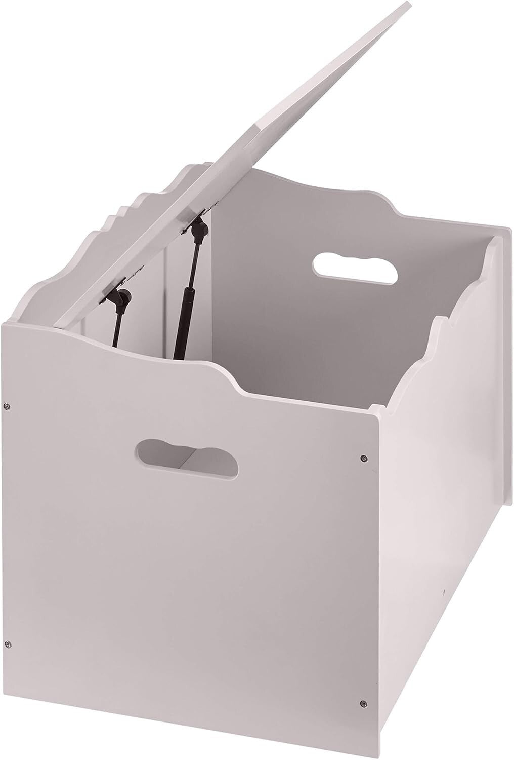 Stylish Kids Toy Box Organizer in Gray, Wooden Storage Chest, 30"x18"x19"