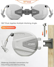 Load image into Gallery viewer, Retractable Wall-Mounted Hose Reel: 100ft with 9-Function Spray Nozzle