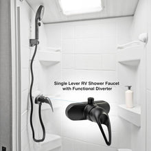 Load image into Gallery viewer, Sleek Single Lever Matt Black RV Shower Faucet - Easy Install &amp; Stylish Design