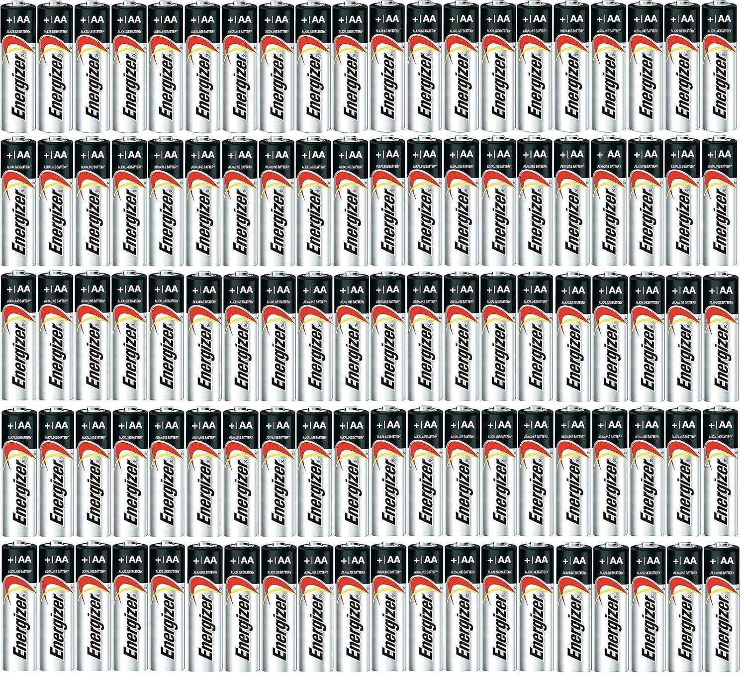 100 Count AA Max Alkaline E91 Batteries - Made in USA, Exp. 12/2024 or Later