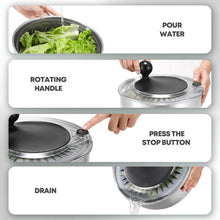 Load image into Gallery viewer, Family-Sized 5.3Qt Salad Spinner: Stainless Steel, Dishwasher Safe &amp; Easy to Use