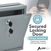 Load image into Gallery viewer, Secure Suggestion and Payment Drop Box with Keys - Wall Mounted, Gray 3x10