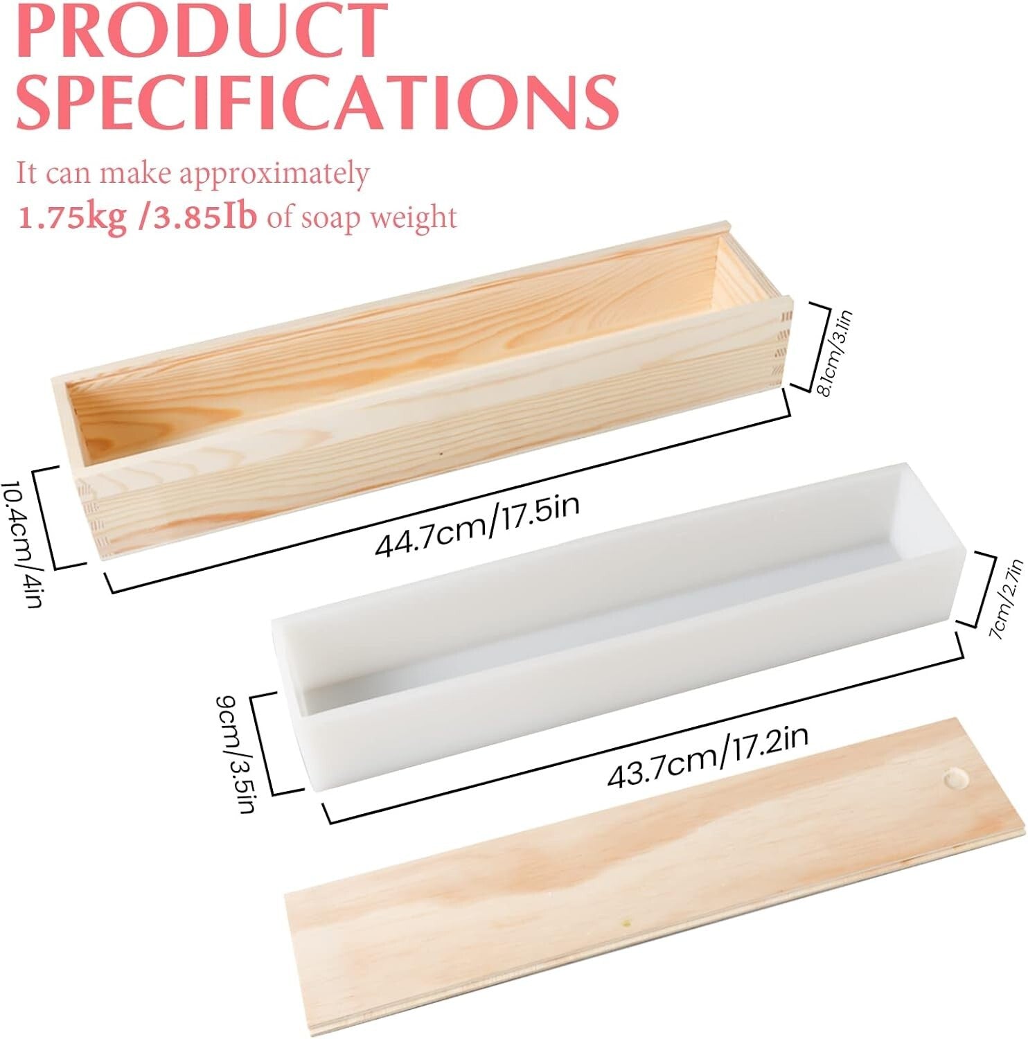 Versatile Silicone Soap Mold for 5 lb Capacity Loaf - No Assembly Needed