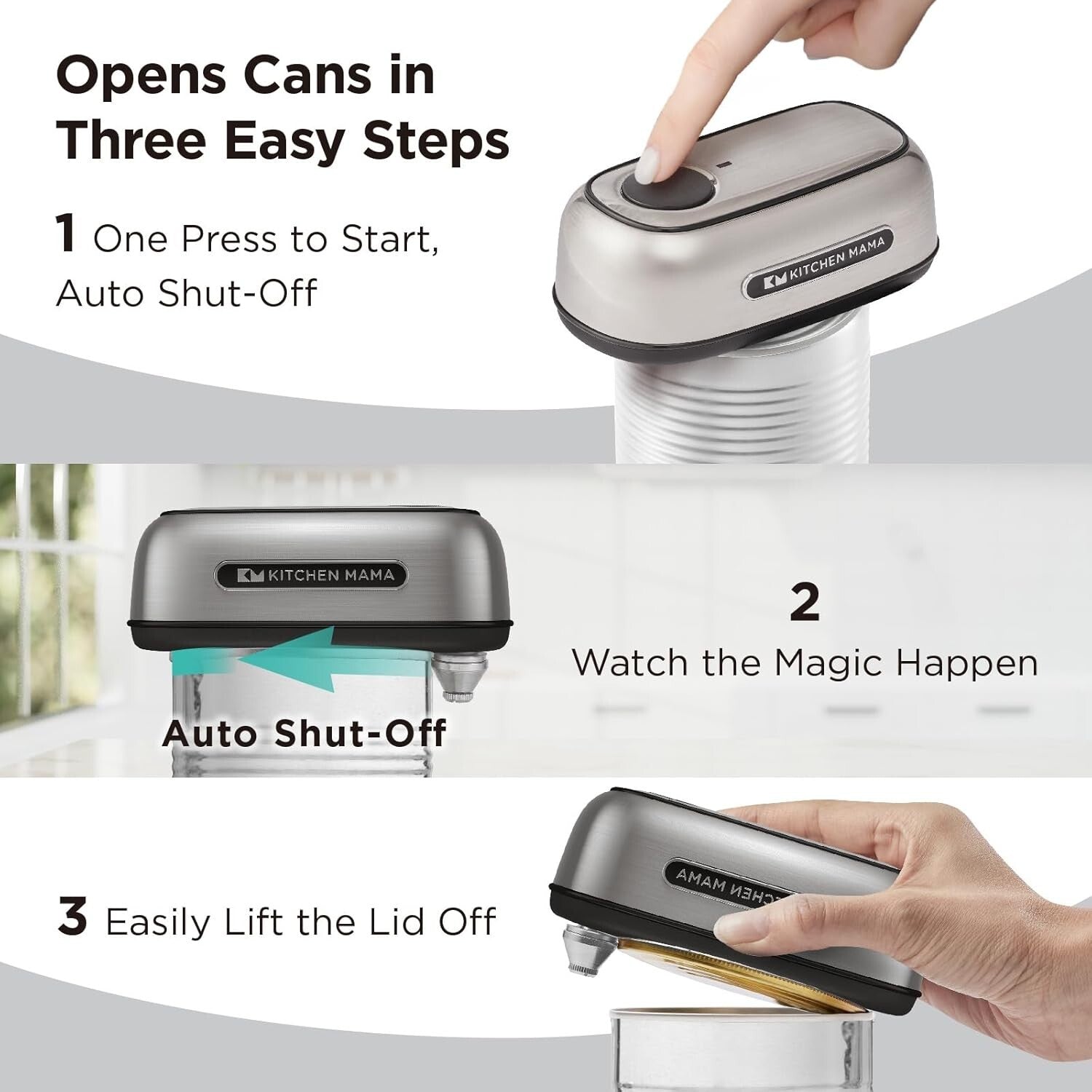 Professional-Grade Automatic Can Opener for Large Cans - Compact & User-Friendly