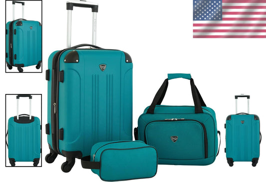 Chicago Teal 3-Piece Expandable Luggage Set - Stylish Travel for Every Adventure