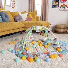 Load image into Gallery viewer, Interactive Jungle-Themed Baby Play Gym Converts to a Ball Pit - 5 Ways to Play