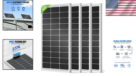 Efficient 400W Solar Panel Array - Ideal for Off-Grid Homes, Camping & Farming