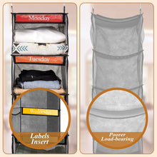 Load image into Gallery viewer, Durable Weekly Clothes Organizer - 2 Pack Hanging Design for Kid's Closet