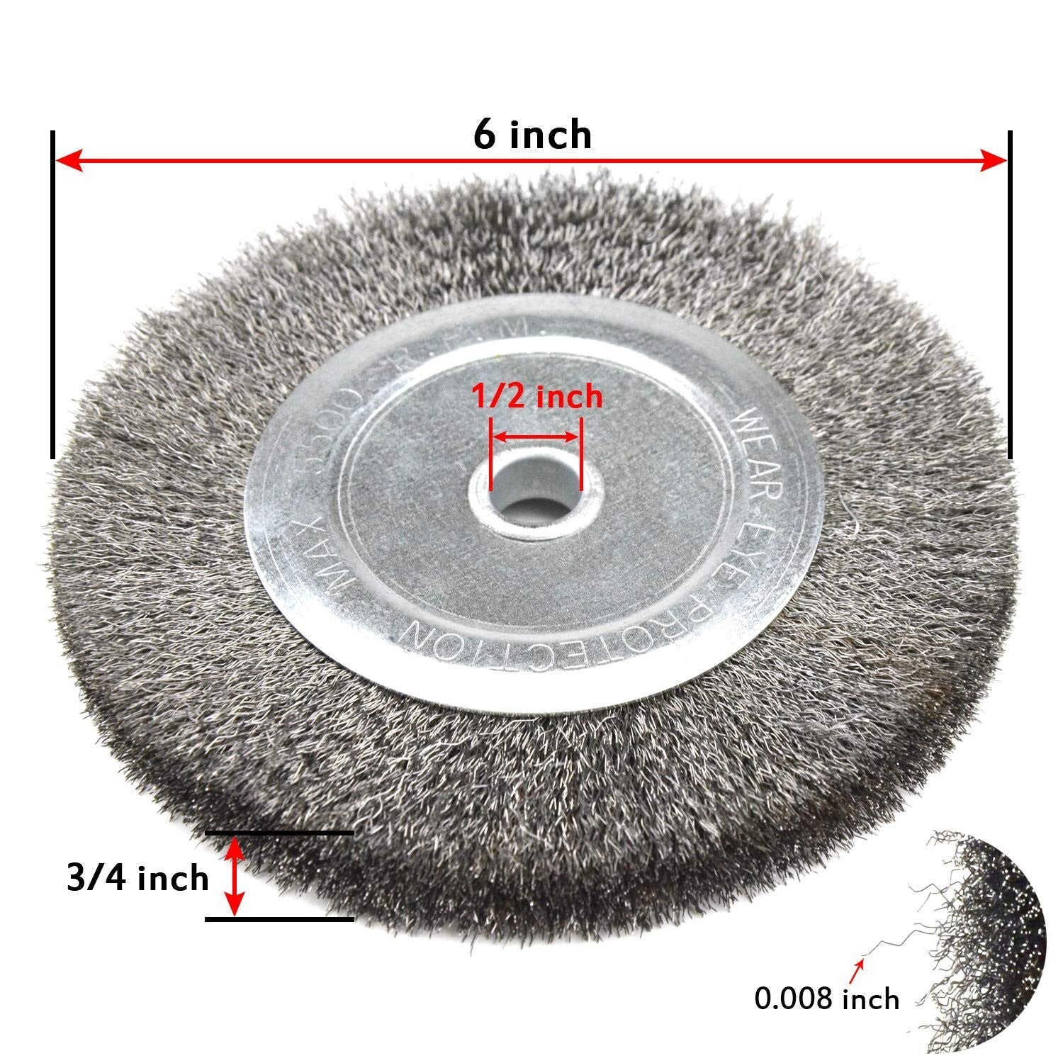Premium 6-Inch Bench Grinder Wheel and Fine Crimped Wire Brush Combo for Tools