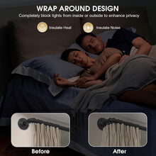 Load image into Gallery viewer, 240-Inch Heavy Duty Black Curtain Rods - Room Darkening &amp; Stylish Design