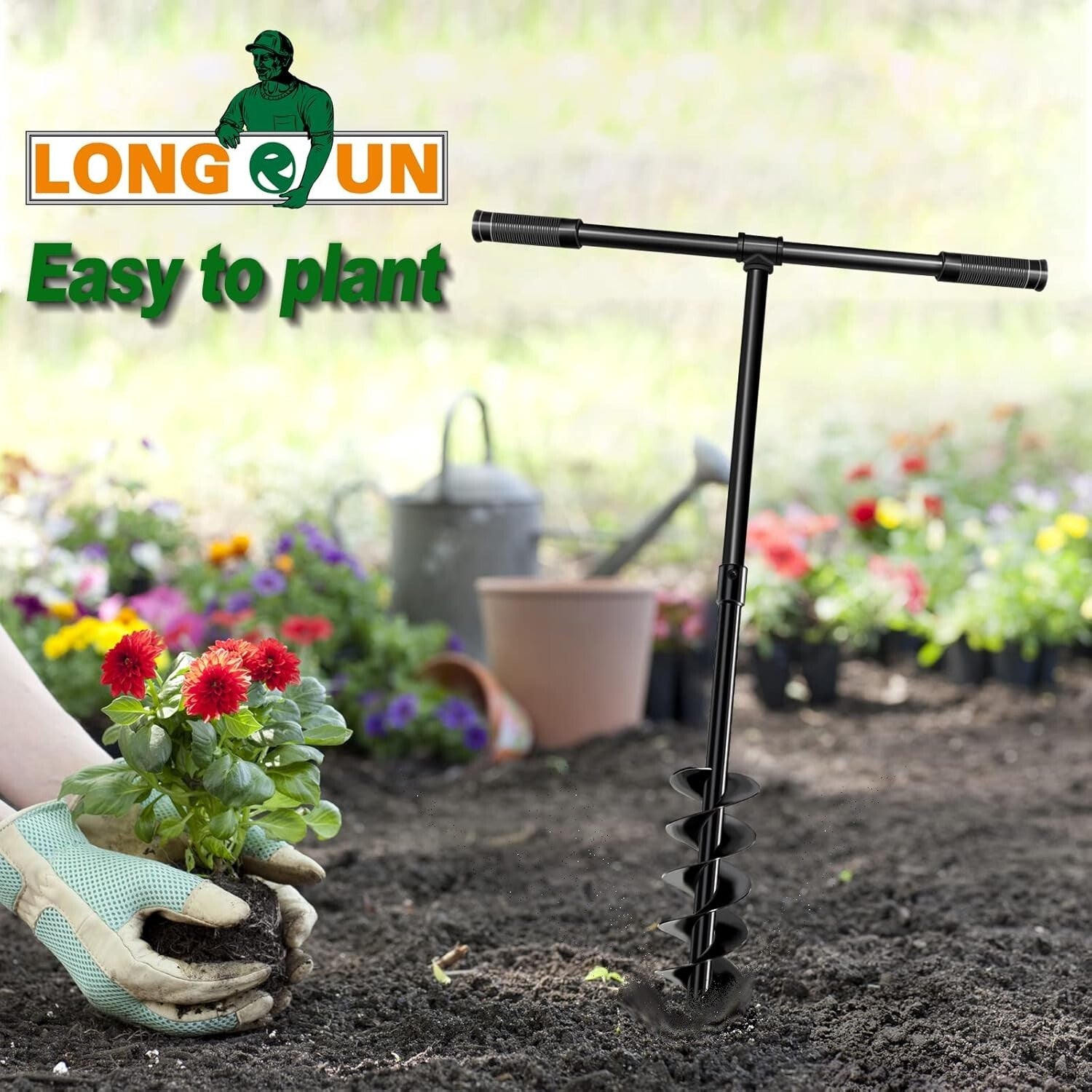 Eco-Friendly Hand Drill Auger - 4" Diameter for DIY Garden Projects