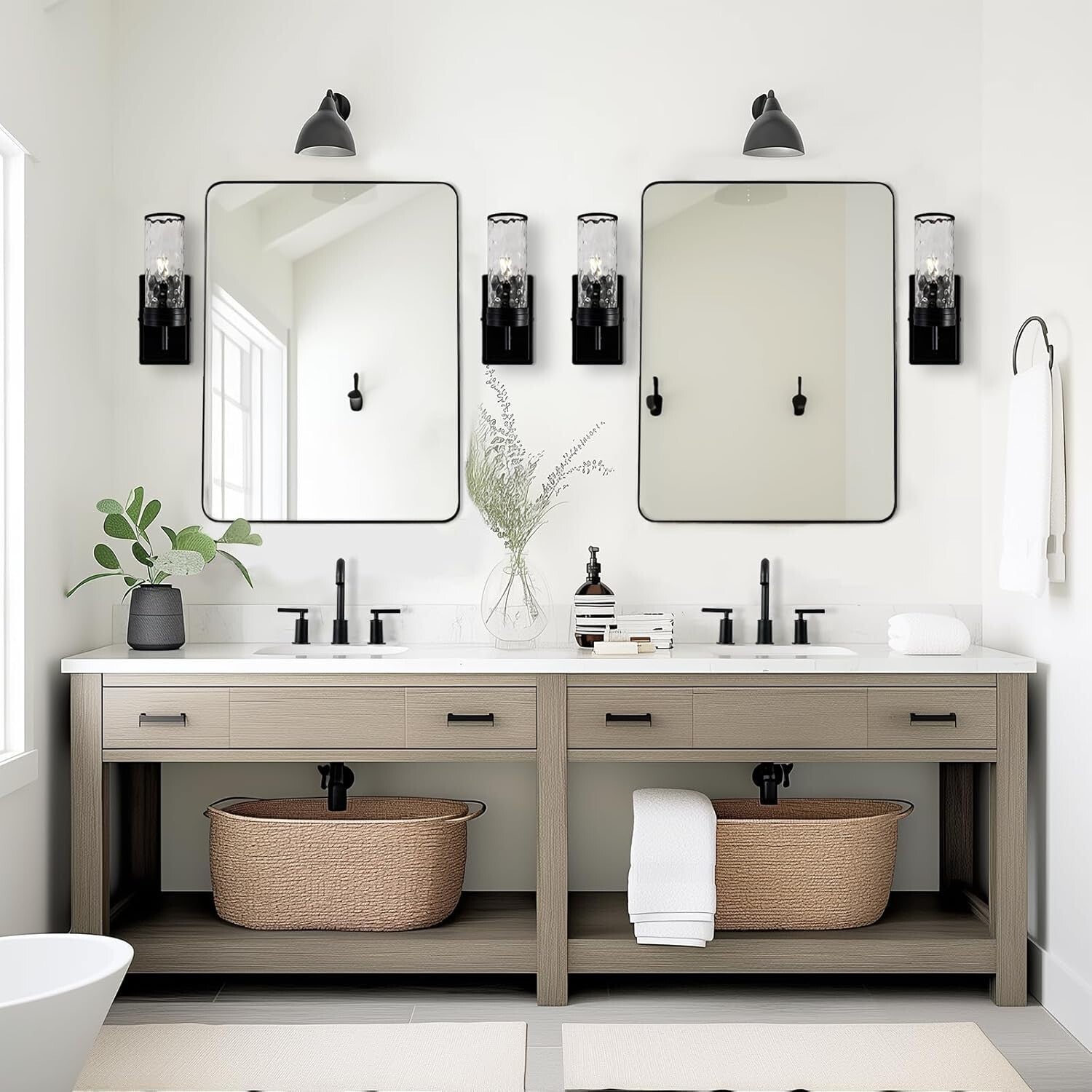 Elegant Matte Black 30x36 Mirror - Stainless Steel Frame for Modern Bathrooms