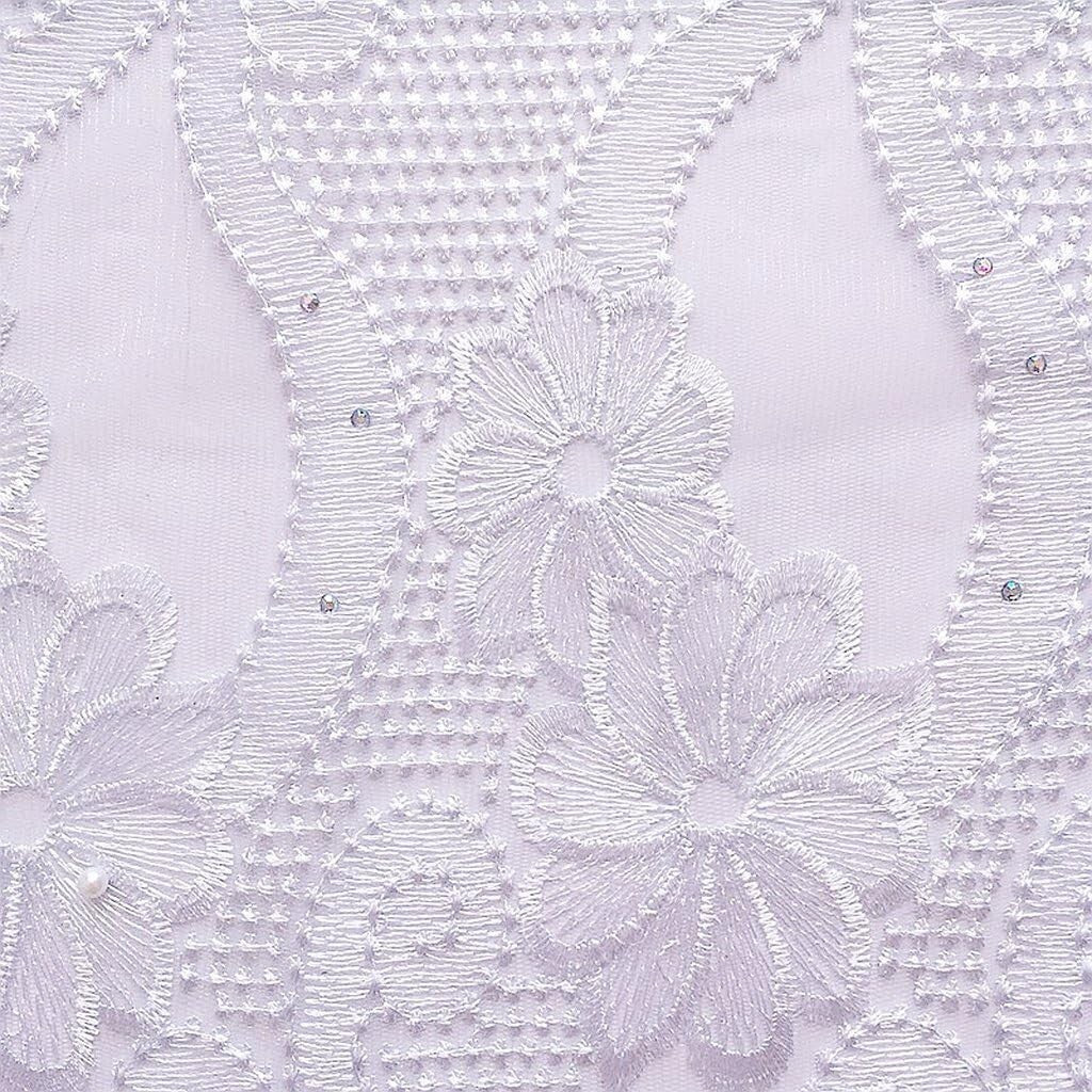 5-Yard Multi-Use African Lace Fabric with Beads - Fashion and Craft Essentials