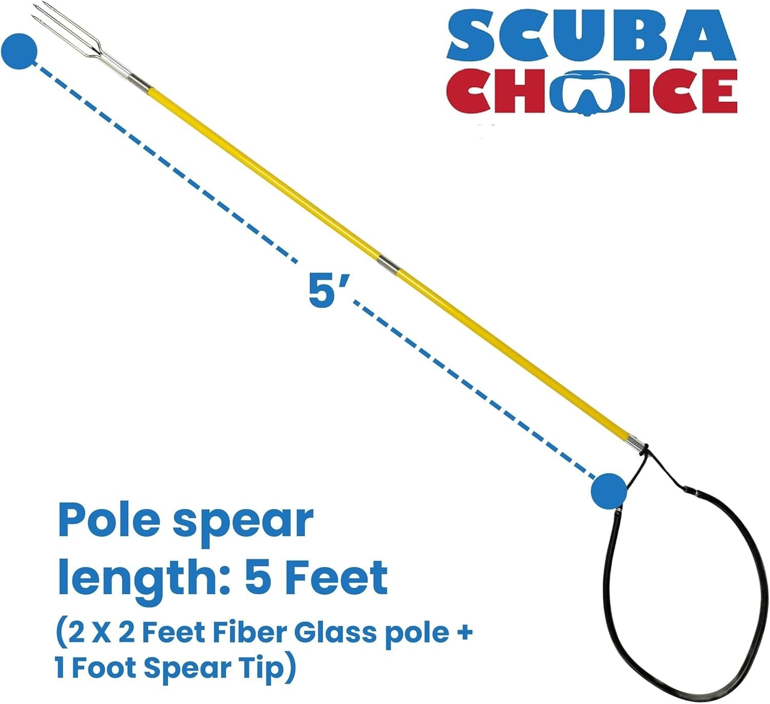 Effortless Spearfishing: 5' Travel Pole with 12" Paralyzer & Easy-Handle Design