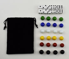 Load image into Gallery viewer, Solid Oak Double-Sided Marble Board Game - Hand-Painted 16" Elegant Design